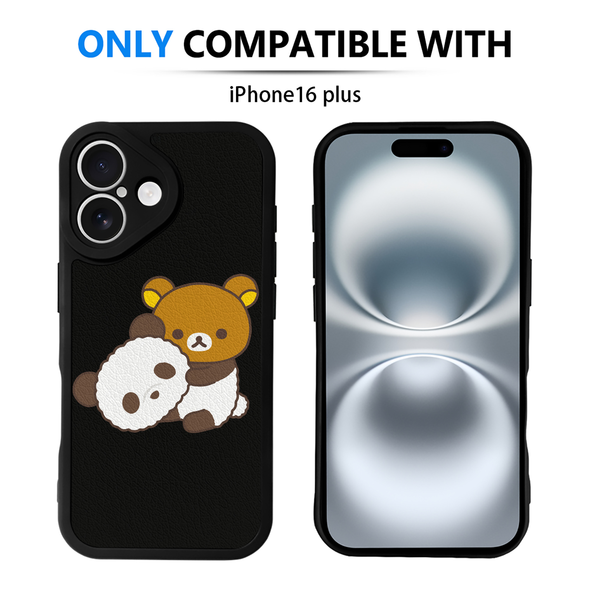 （画像用） リラックマ リラックマ キイロイトリ Rilakkuma Korilakkuma Kiiroitori 【iPhone 16シリーズ対応】シリコンスマホケース（レザー調） 材質：シリコン